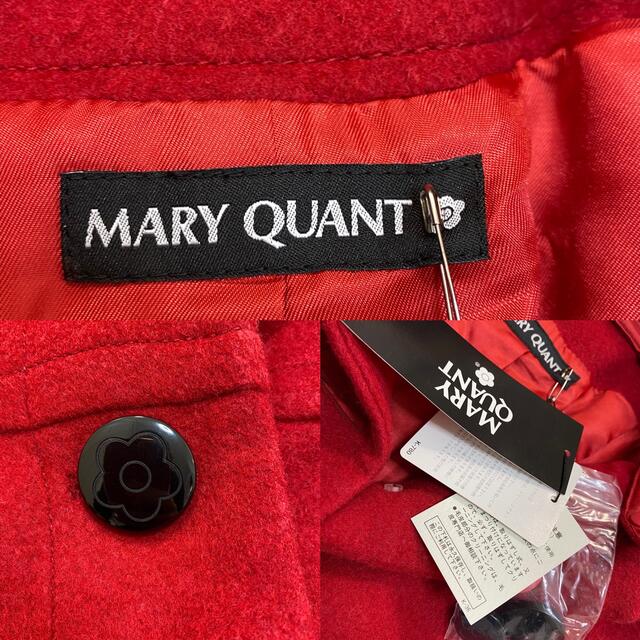 MARY QUANT(マリークワント)の【美品】マリークアントMARYQUANTラビットファーウールコート赤レッド レディースのジャケット/アウター(ロングコート)の商品写真