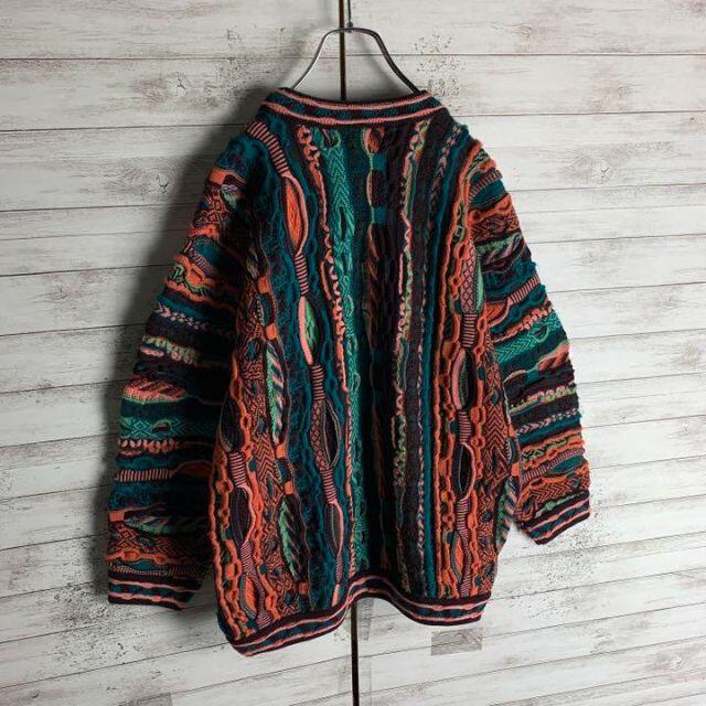 COOGI(クージー)の【超希少カラー】クージー☆立体3D編み総柄ニット　即完売　入手困難　90s 美品 メンズのトップス(ニット/セーター)の商品写真