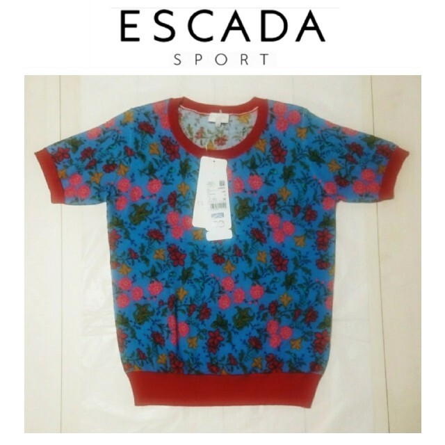 ESCADA sport エスカーダ 花柄 ニット 半袖 派手 総柄