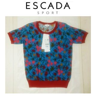 エスカーダ(ESCADA)のESCADA sport エスカーダ 花柄 ニット 半袖 派手 総柄(ニット/セーター)