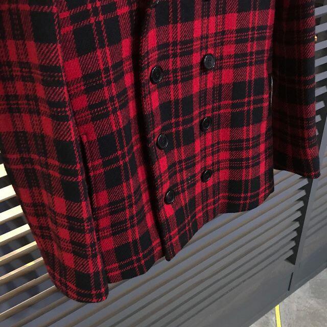 gogo様の　サンローラン スエード切替 チェック柄 Pコート 42 XS メンズのジャケット/アウター(ピーコート)の商品写真