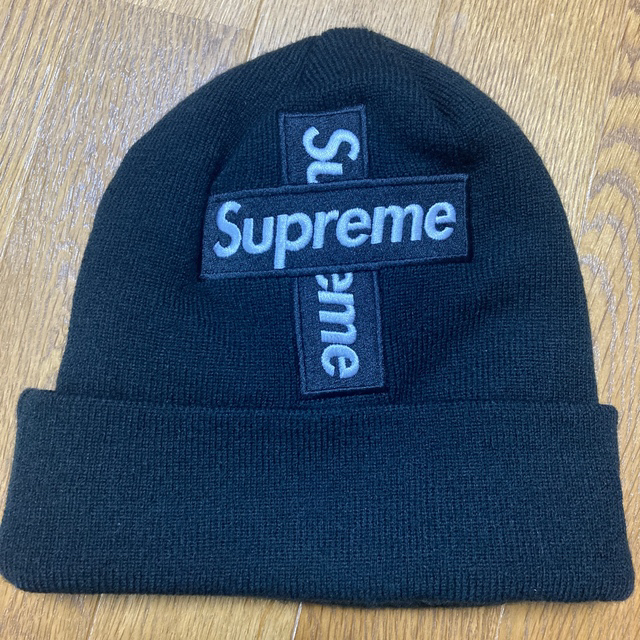 メンズsupreme cross box logo beanie 黒