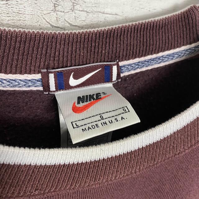 NIKE(ナイキ)の【USA製】90sナイキ刺繍デカロゴリブラインバイカラービックサイズスウェット メンズのトップス(スウェット)の商品写真