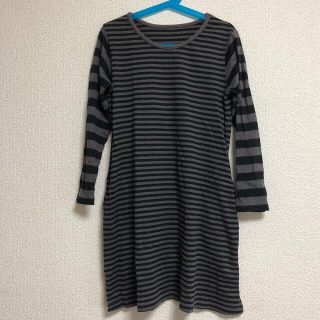 ベルメゾン(ベルメゾン)のベルメゾン♡ボーダー　ワンピース　黒×グレー　130cm 綿100%(ワンピース)