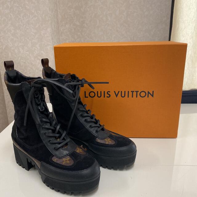 LOUIS VUITTON ローリエート　アンクルブーツ　モノグラム　ブラック