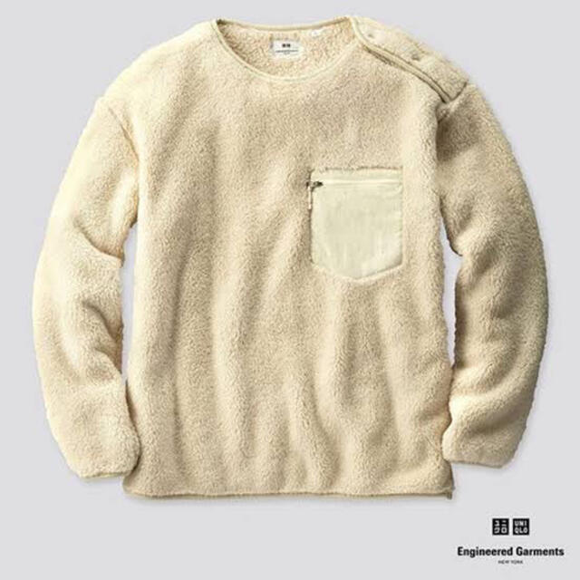 UNIQLO エンジニアドガーメンツ　ボアプルオーバー　アイボリー　M メンズのトップス(その他)の商品写真