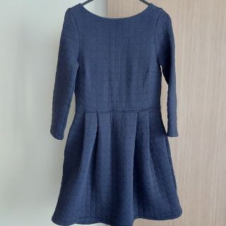 プチバトー(PETIT BATEAU)の最終　S - M　プチバトー　ワンピース　petit bateau ネイビー(ひざ丈ワンピース)