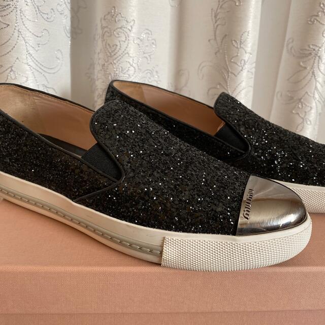 miu miu ミュウミュウ スリッポン ブラック miu miu ミュウミュウ スリッポン ブラック