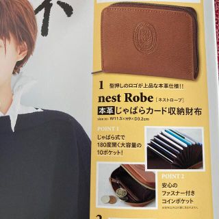 ネストローブ(nest Robe)のリンネル1月号付録　nest Robe本革じゃばらカード収納財布のみ(財布)