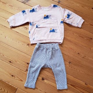 ザラキッズ(ZARA KIDS)のZARA トレーナー86cm petit main ズボン 80cm 上下セット(トレーナー)