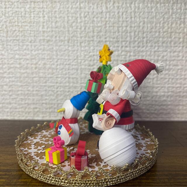 ペーパークイリング クリスマス仕様 サンタ 雪だるまの通販 by ぴーちゃん's shop｜ラクマ
