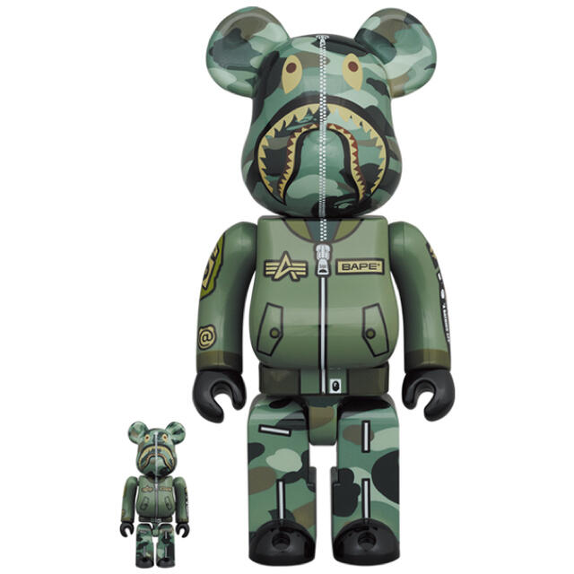 BE@RBRICK BAPE (R) × ALPHA 100％ & 400％ハンドメイド