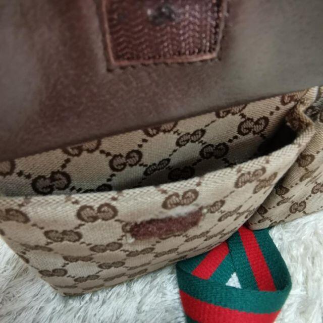 Gucci(グッチ)の【美品】GUCCI グッチ GG柄 シェリーライン ボディーバッグ キャンバス メンズのバッグ(ウエストポーチ)の商品写真