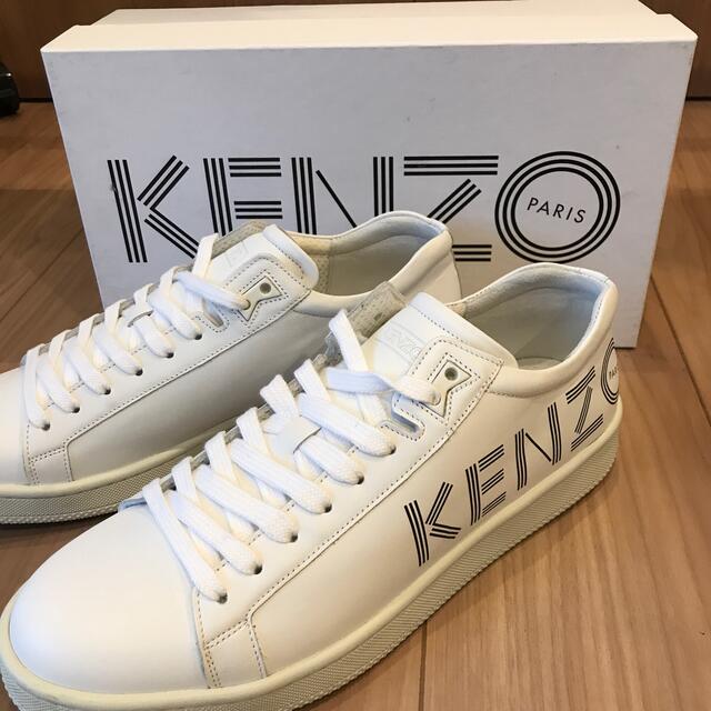 【値下げしました】美品　KENZO  Tennix  白　レザー　スニーカー　②