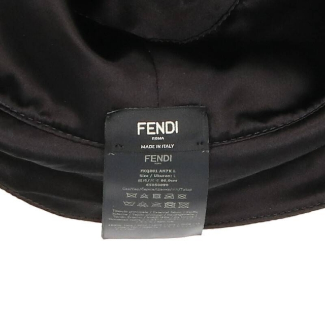 フェンディ FENDI  キャンバス ズッカ L ハット 袋あり 赤茶 ブランド