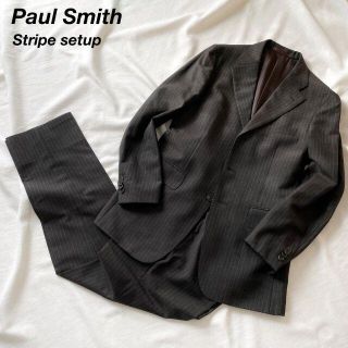 ポールスミス(Paul Smith)のポールスミスロンドン ブラウン ストライプ 三つ釦 セットアップ スーツ L(セットアップ)