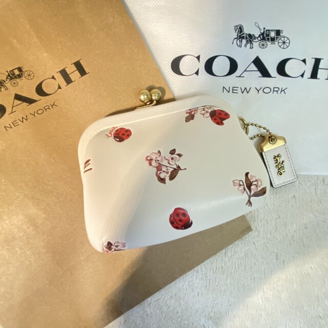 COACH - コーチ キスロック ポーチ てんとう虫 フラワー お花 コイン