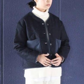 スティーブンアラン(steven alan)の“KLOKE” quilted jacket navy(ノーカラージャケット)