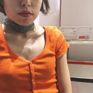 パナマボーイ(PANAMA BOY)の最終値下 vintage summer knit cardigan orange(Tシャツ(半袖/袖なし))