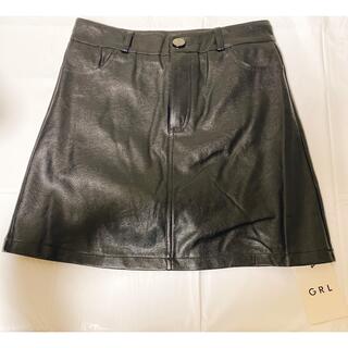 グレイル(GRL)のGRL インパン付きレザーミニスカート Mサイズ ブラック(ミニスカート)