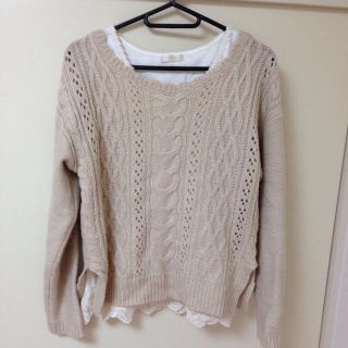 パターンフィオナ(PATTERN fiona)のPATTERN♡ベージュニットキャミ付き(ニット/セーター)