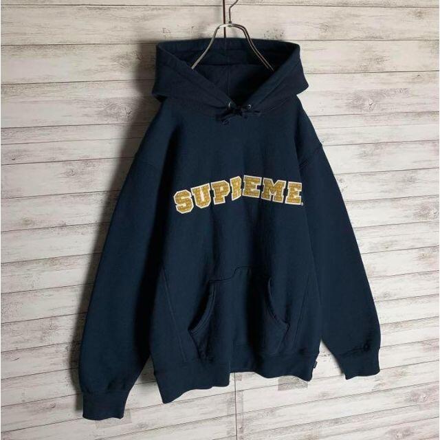 即完売モデル】シュプリーム☆刺繍ビッグロゴ定番カラーパーカー 入手