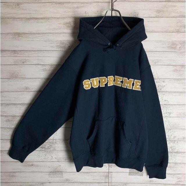 即完売モデル】シュプリーム☆刺繍ビッグロゴ定番カラーパーカー 入手
