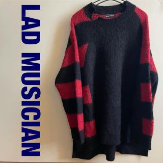 ラッドミュージシャン(LAD MUSICIAN)のLAD MUSICIAN ボーダーニット　サイズ44  レッドブラック(ニット/セーター)