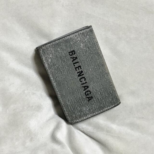 BALENCIAGA - BALENCIAGA バレンシアガ ミニ財布 シルバーラメ 1 BALENCIAGA - BALENCIAGA バレンシアガ ミニ財布 シルバーラメ 1