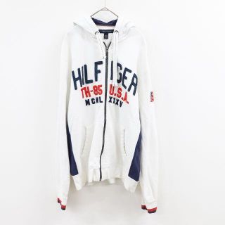 トミーヒルフィガー(TOMMY HILFIGER)のTOMMY HILFIGER パーカー ホワイト トミーヒルフィガー 古着(パーカー)