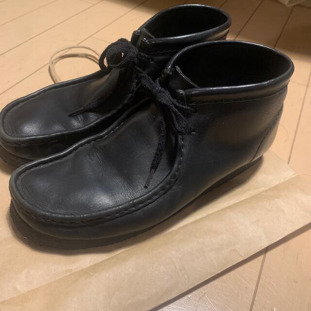 clarks wallabee smooth leather ブラック