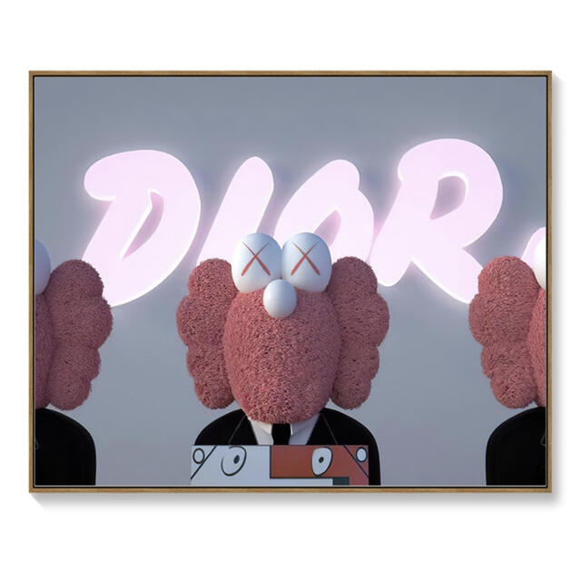 No.4♡半額祭♡キャンバスアート　DIOR×KAWS オマージュアート ハンドメイドのインテリア/家具(アート/写真)の商品写真