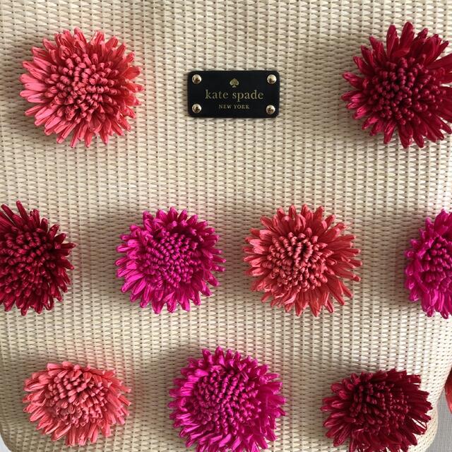 トボタン kate kate spade♠︎お花モチーフ カゴバッグ 大 送料込みの