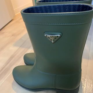 プラダ　PRADA レインブーツ　長靴　オリーブカーキ　37