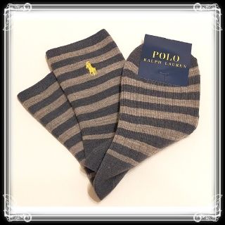 ポロラルフローレン(POLO RALPH LAUREN)の③新品　ポロラルフローレン　毛混　ボーダー　ソックス　靴下　POLO RALPH(ソックス)