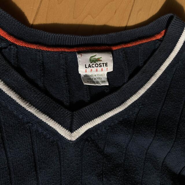 LACOSTE(ラコステ)の【冬物セット割】ラコステ LACOSTE Vネックニットセーター ネイビー　3L メンズのトップス(ニット/セーター)の商品写真