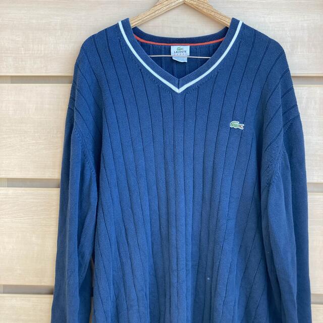 LACOSTE(ラコステ)の【冬物セット割】ラコステ LACOSTE Vネックニットセーター ネイビー　3L メンズのトップス(ニット/セーター)の商品写真