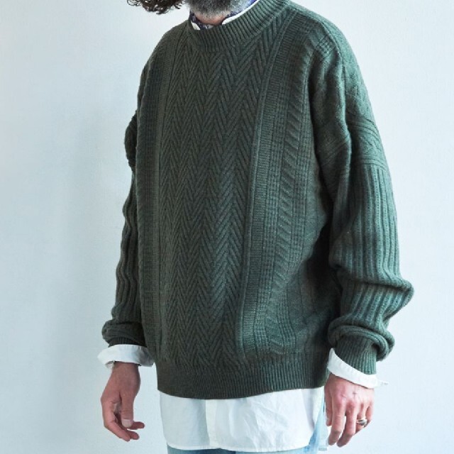 yashiki　icho　knit　21AW　moss　green　1