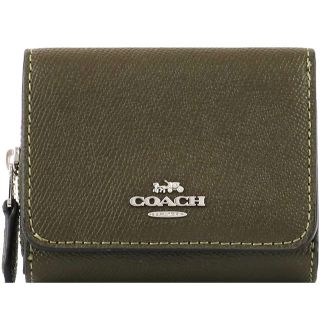 コーチ(COACH)の新品 COACH コーチ 三つ折り財布 カーキ ダークグリーン 深緑　ミニ財布(財布)