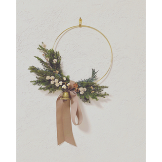 gold christmas wreath クリスマスリース　ゴールドフープ(リース)