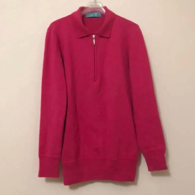 【ユミペペ様専用】カシミヤ100%　ニット　セーター　濃いピンク色　イタリア製 レディースのトップス(ニット/セーター)の商品写真