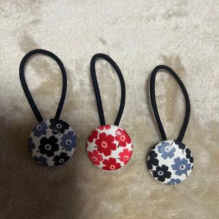 マリメッコ(marimekko)のマリメッコ風　ヘアゴム　３個(ヘアアクセサリー)