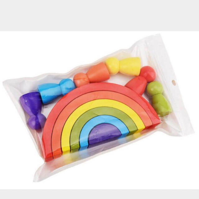 【 rainbow toy 】積み木 木のおもちゃ 木 虹 レインボー 知育玩具 キッズ/ベビー/マタニティのおもちゃ(知育玩具)の商品写真