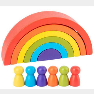 【 rainbow toy 】積み木 木のおもちゃ 木 虹 レインボー 知育玩具(知育玩具)