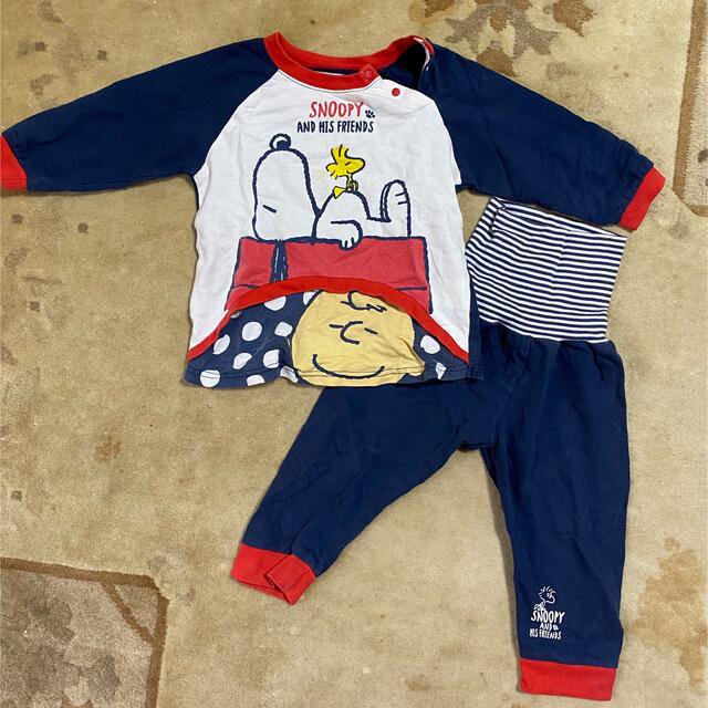 PEANUTS(ピーナッツ)の【値下げ】スヌーピー パジャマ 上下セット。 キッズ/ベビー/マタニティのキッズ服男の子用(90cm~)(パジャマ)の商品写真