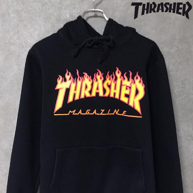 部分的に傷汚れ等がある商品Ｄ【人気】 THRASHER スラッシャー パーカー デカロゴ デカプリント