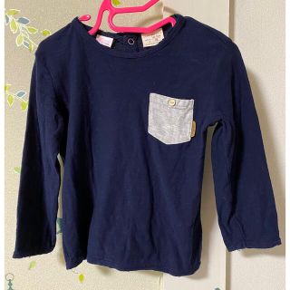 ザラキッズ(ZARA KIDS)の【Zara baby】長袖 Tシャツ ネイビー 90サイズ(Tシャツ/カットソー)