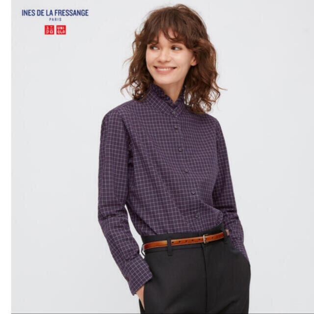 UNIQLO(ユニクロ)の完売　コットンフリルシャツ　ユニクロ　Mサイズ　紗栄子さん レディースのトップス(シャツ/ブラウス(長袖/七分))の商品写真