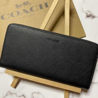 コーチ(COACH)の【COACH】コーチブラック レザー 長財布 メンズ レディース(長財布)