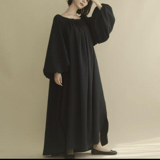 louren balloon sleeve volume dress